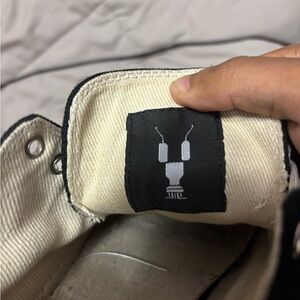 Rick Owens Black and Cream Sneakers